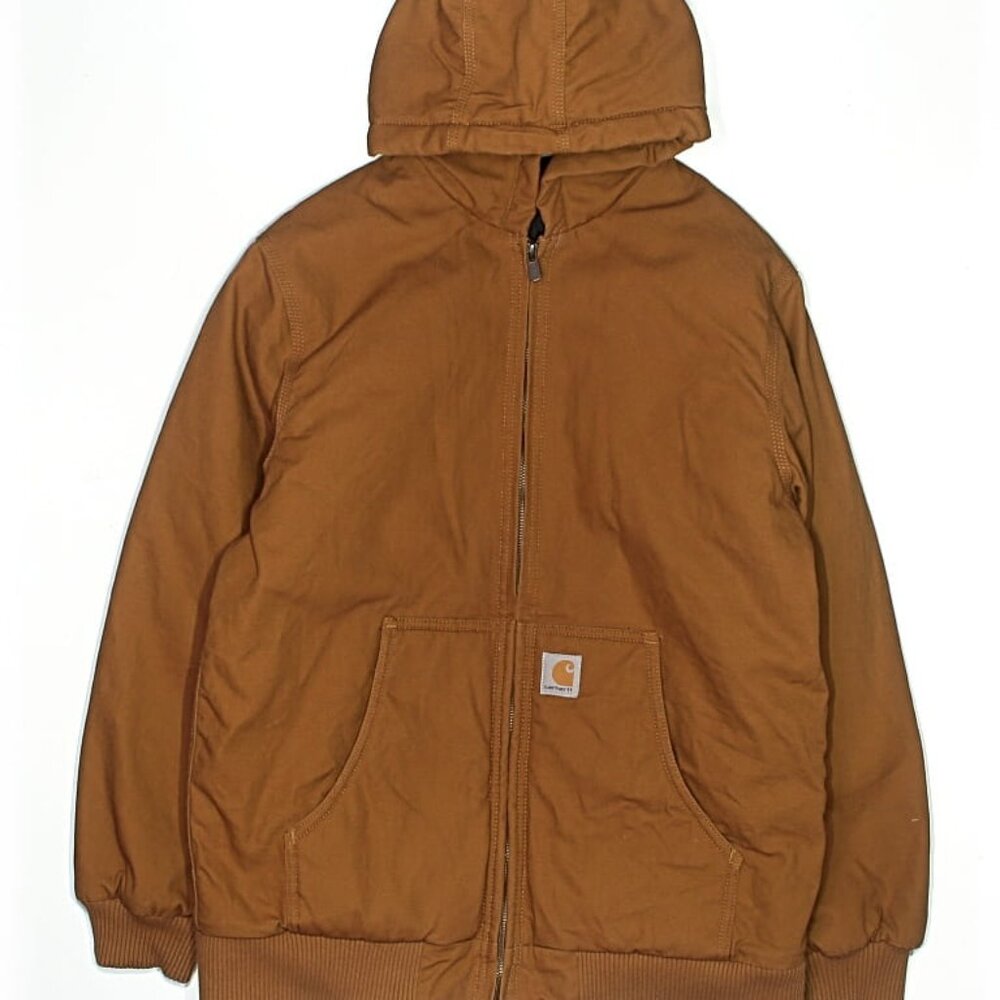 Carhartt boys' Active Jac Flannel Quilt lined jacket Carhartt girl Size XL 18-20